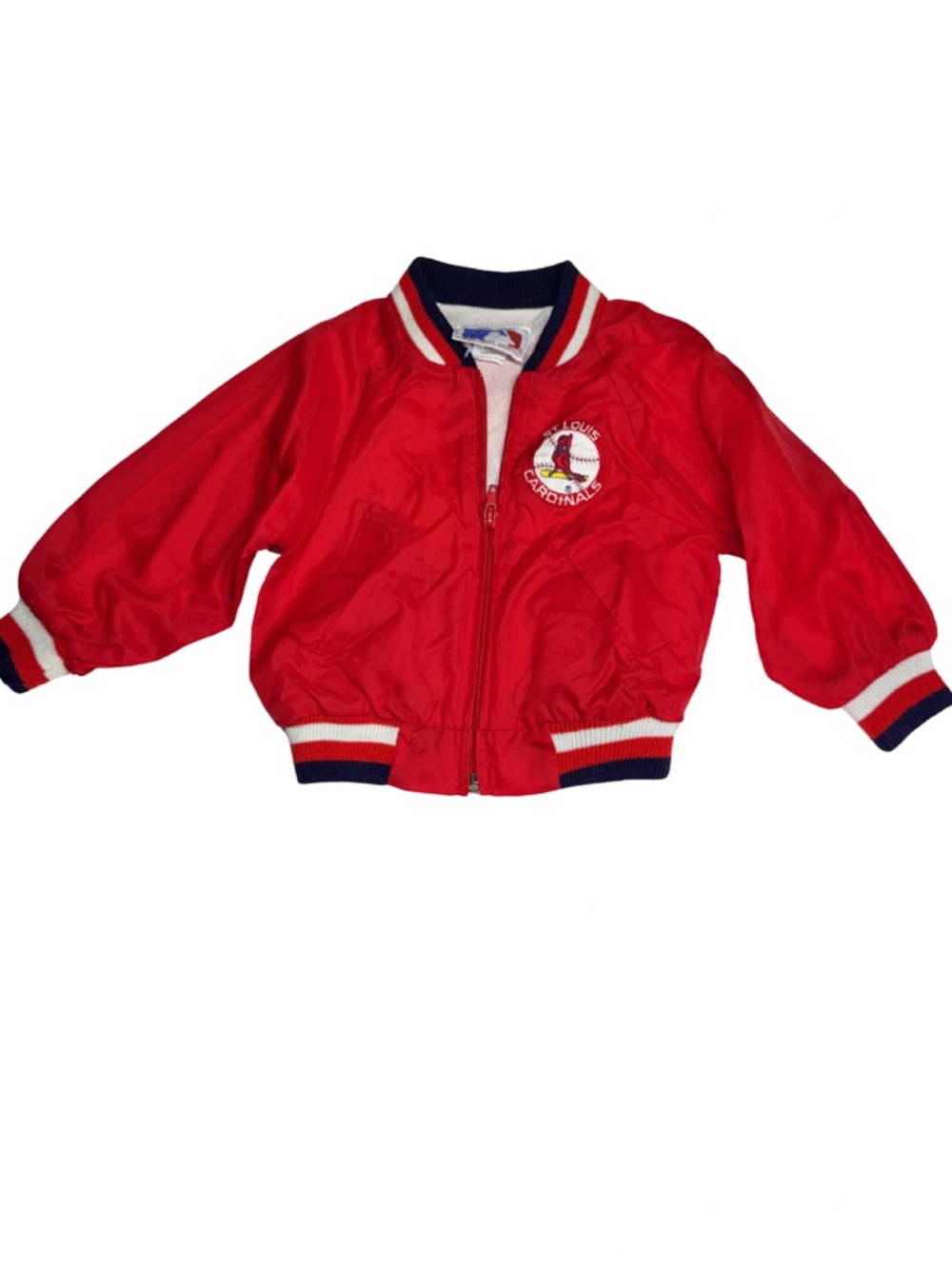 MLB Kids Red White St. Louis bomber Jacket embroidered 18 mo cardinals vintage